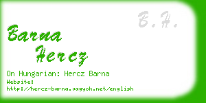 barna hercz business card